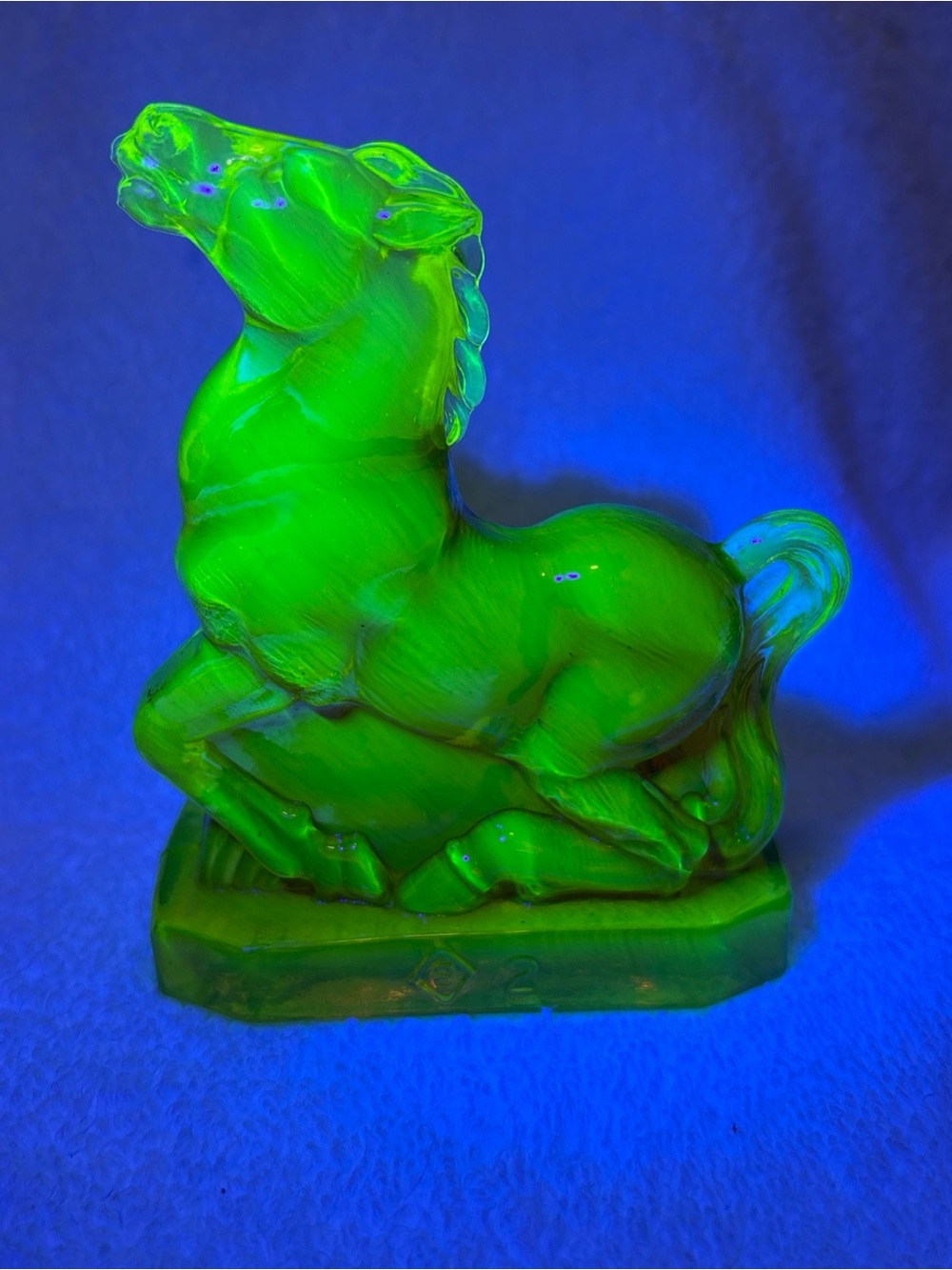 Boyd Glass Amber Joey the horse uranium glass figurine